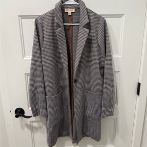 Philosophy Houndstooth Coat in Black and Brown